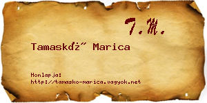 Tamaskó Marica névjegykártya